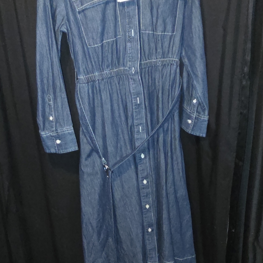 Elegant Blue Long Sleeve Denim Dress
